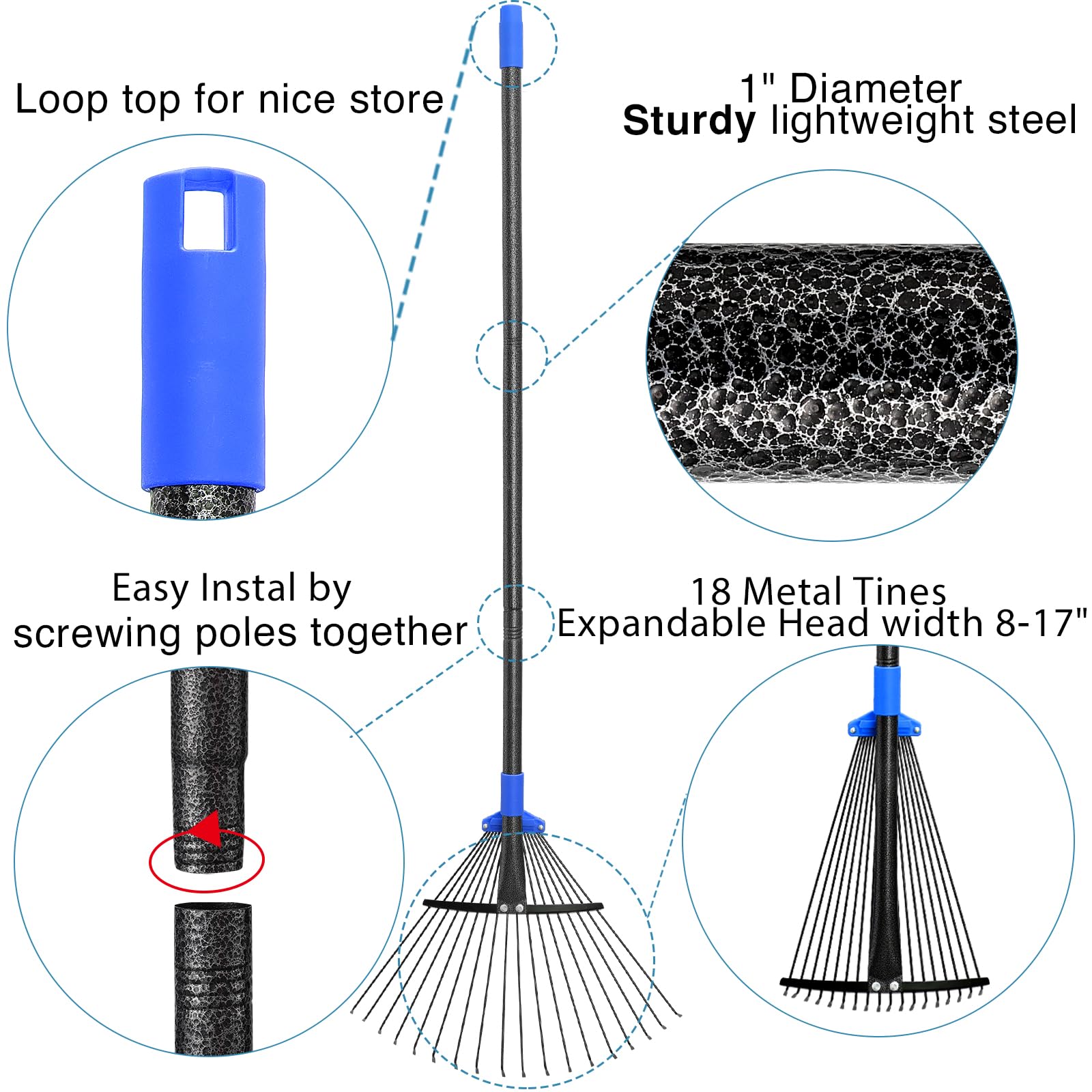 Oliynedy garden rake in action on lawns and yards.