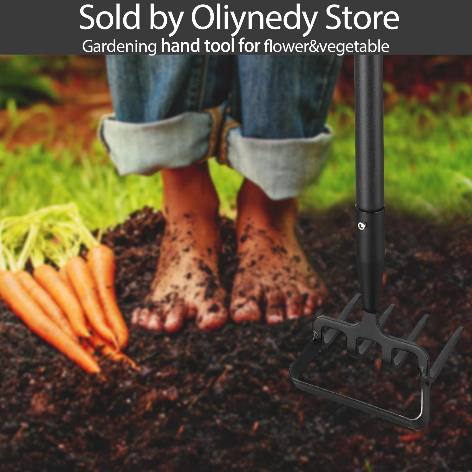 Oliynedy garden tool by the backdoor for quick weeding and maintenance.