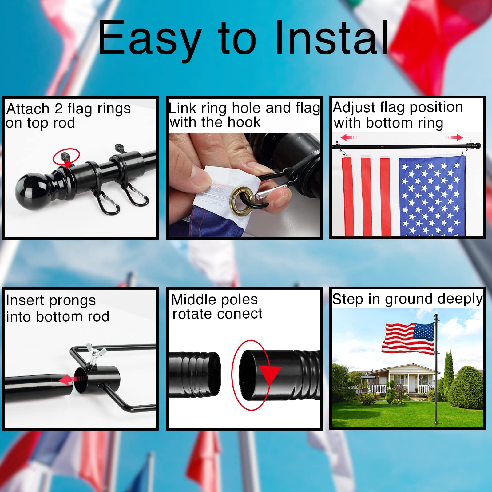 Oliynedy heavy-duty stainless steel flagpole built to last