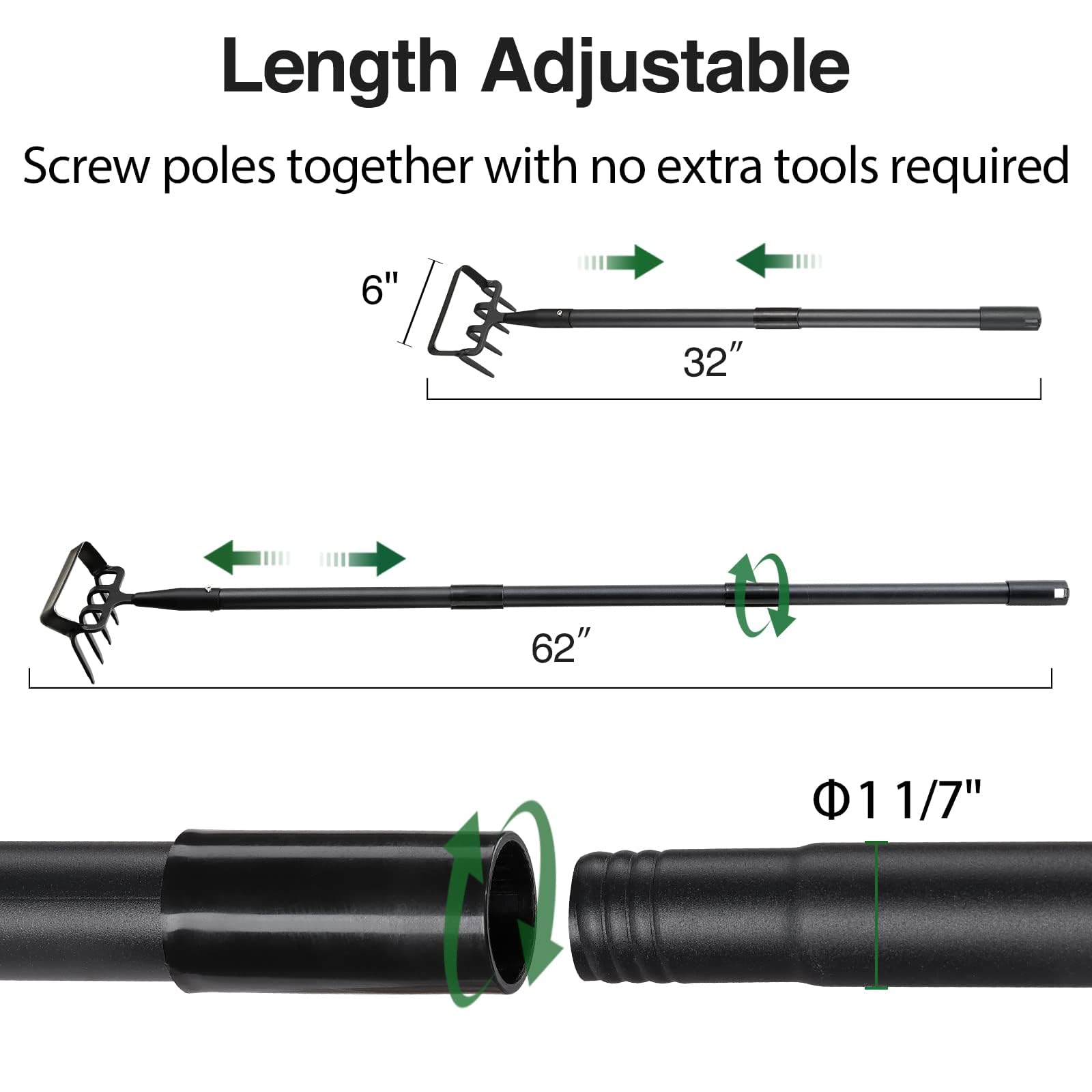 Oliynedy heavy-duty garden hoe helps cut and pull weeds in compacted soil