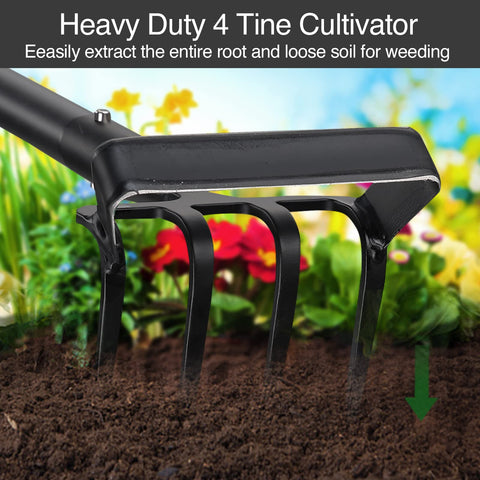 Oliynedy stirrup hoe handle provides sturdy grip for comfortable garden work.