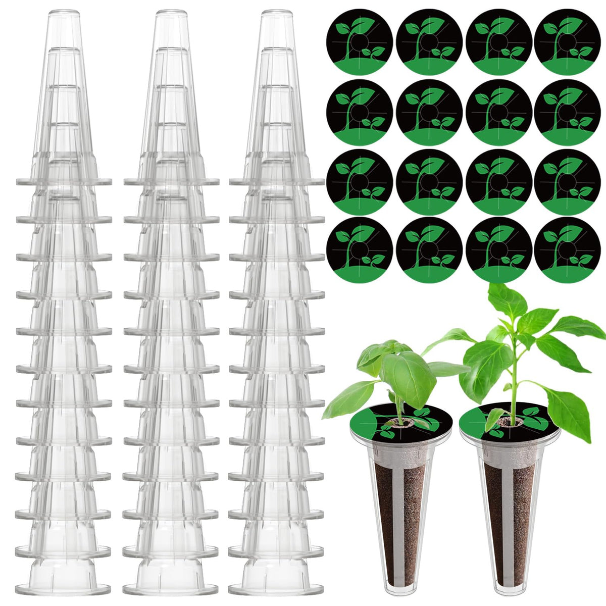 Oliz hydroponic grow basket 50-pack, durable and reusable for reliable seed starting.