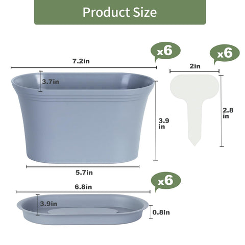 Oliz indoor outdoor herb planter set ready for herbs, flowers, or succulents.