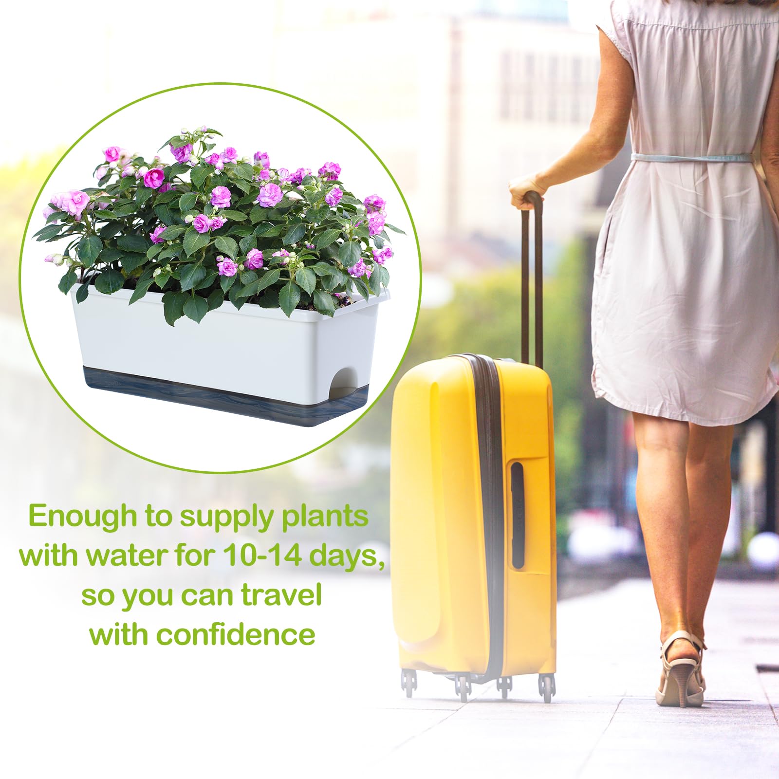 Oliz white window box planter complements any indoor or outdoor space.