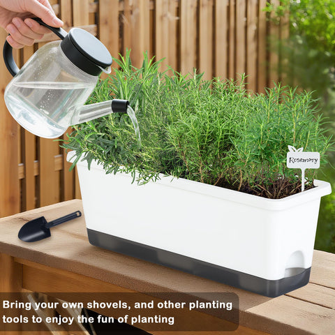 Oliz 4-pack side view highlights drainage holes and compact footprint for balcony spaces.