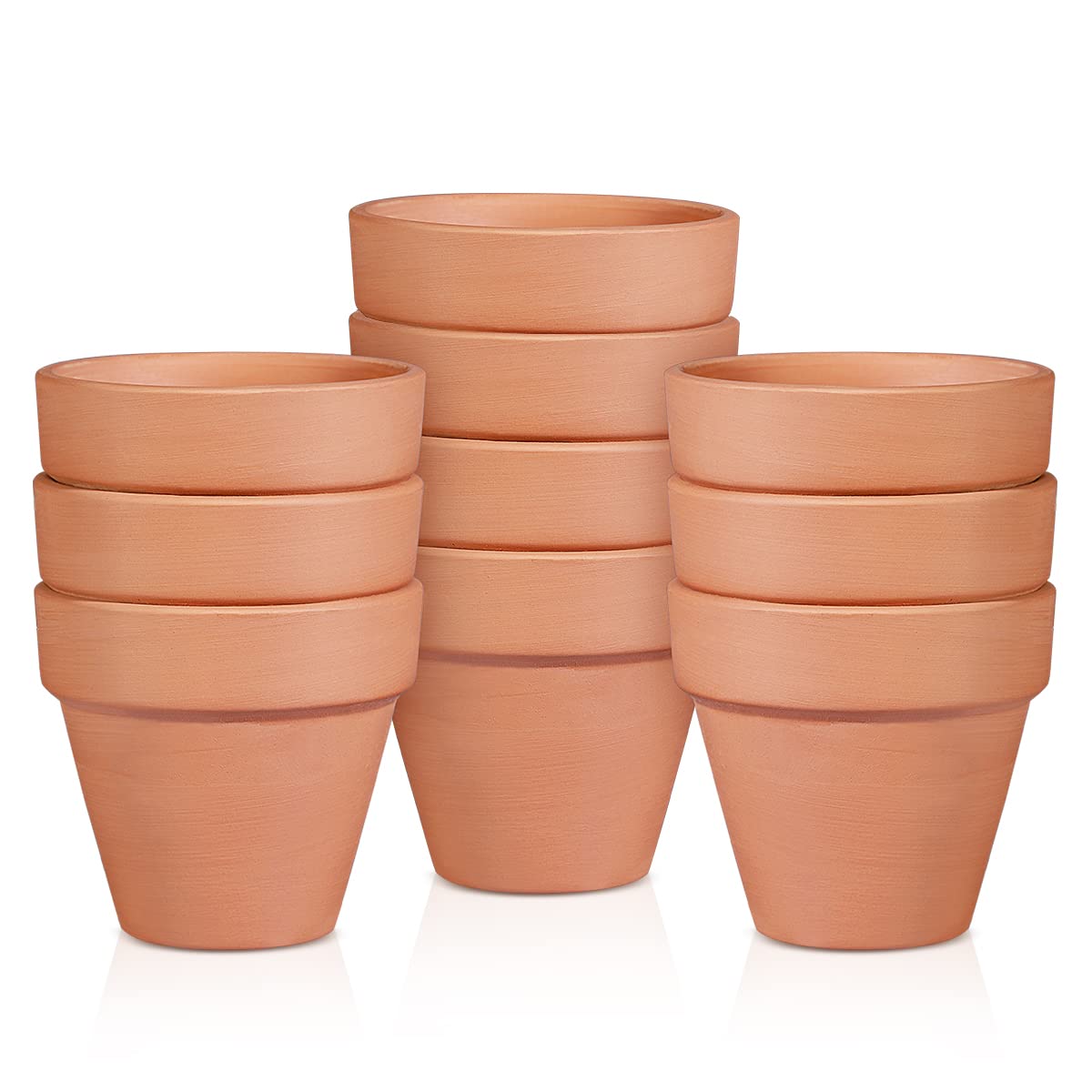 OLLEEP clay pot 5.5-inch diameter with drainage holes for healthy roots.