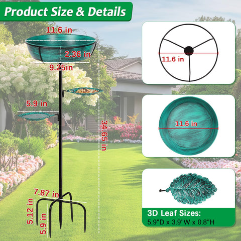 Olpchee 35 inch tall bird bath ideal for bathing space