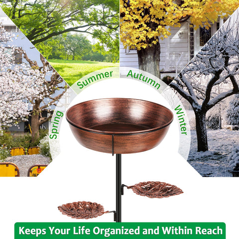 Olpchee bird bath compatible with solar fountain pump for water feature