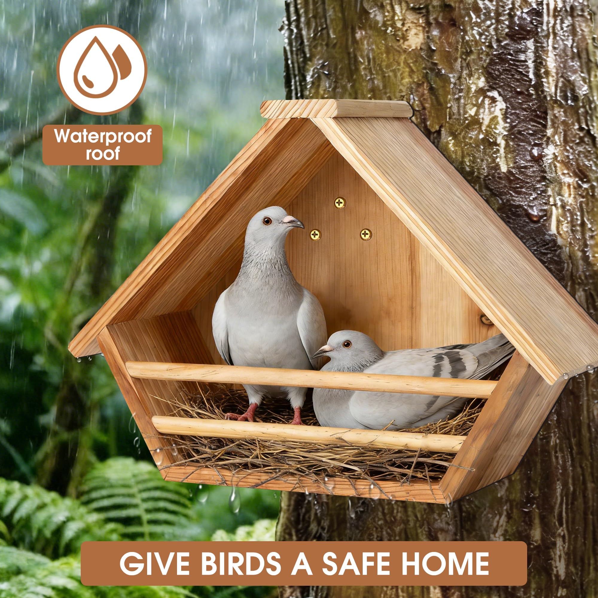 Oltara Cedar Mourning Dove Box back ventilation holes for airflow.
