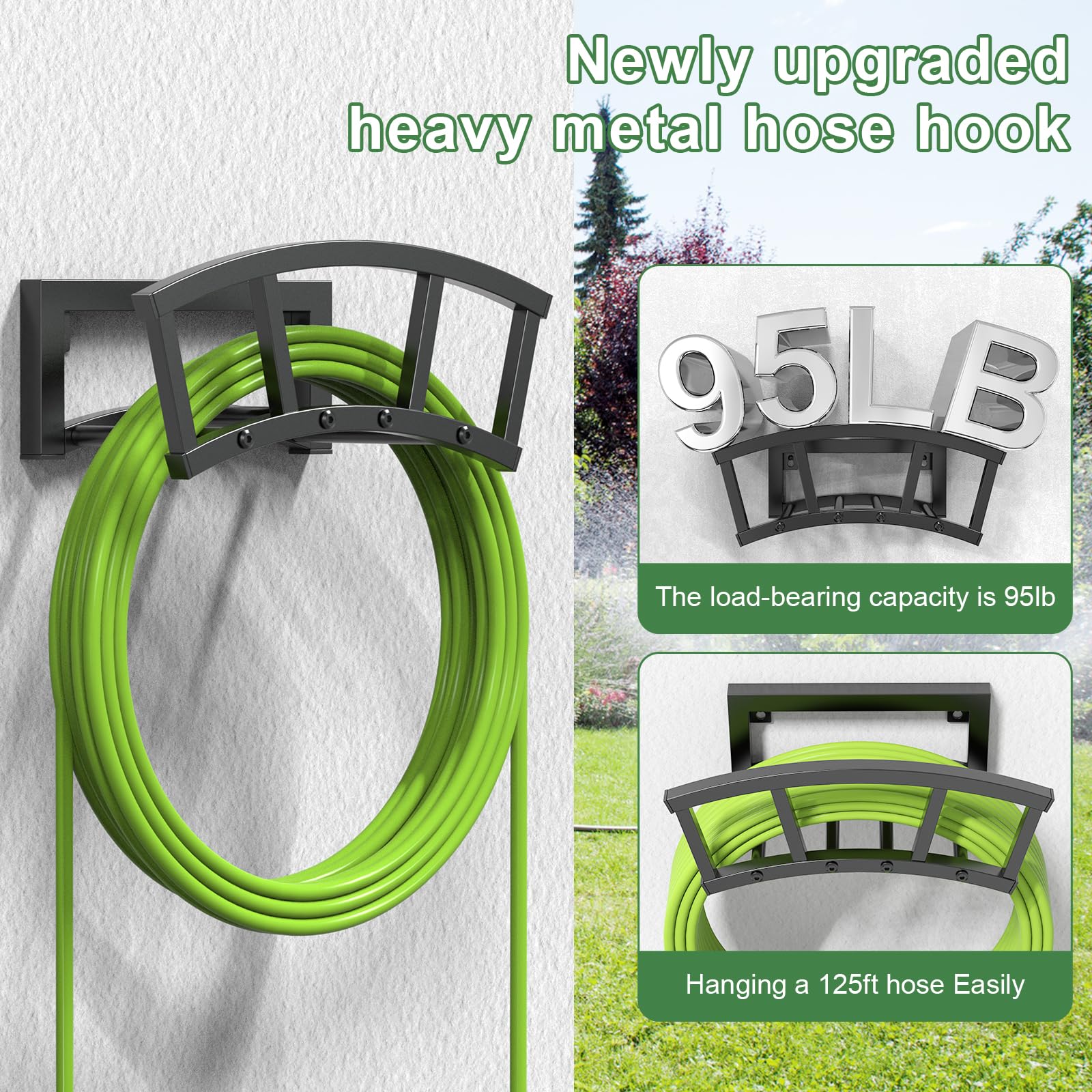 OLV hose storage rack outdoor keeps hoses organized and protected from sun.