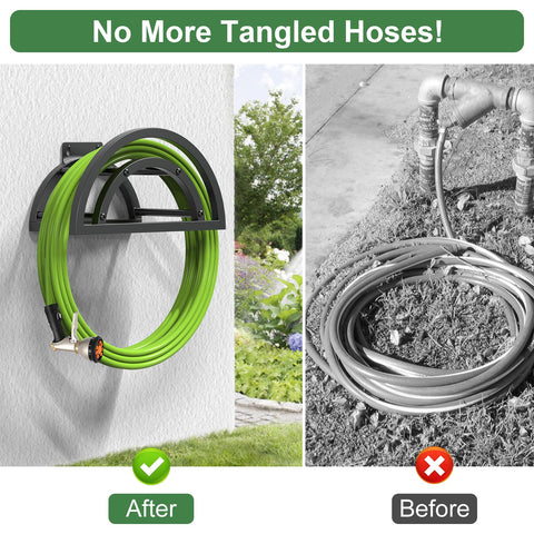 OLV lacquered hose holder resists weather and rust for longer outdoor life.