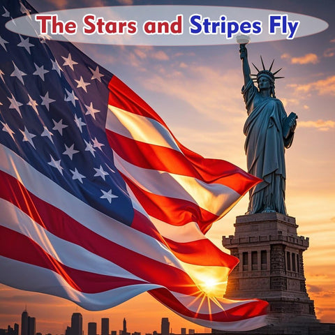 Olycole American flag on porch for patriotic display during holidays.