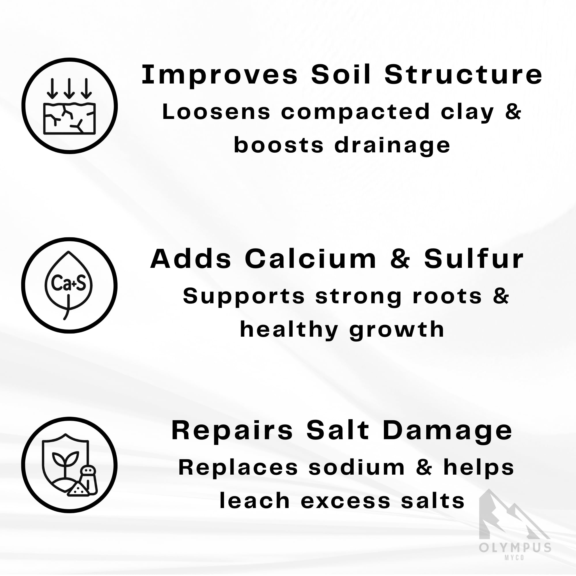 Mushroom substrate prepared with Olympus Myco gypsum powder for robust growth