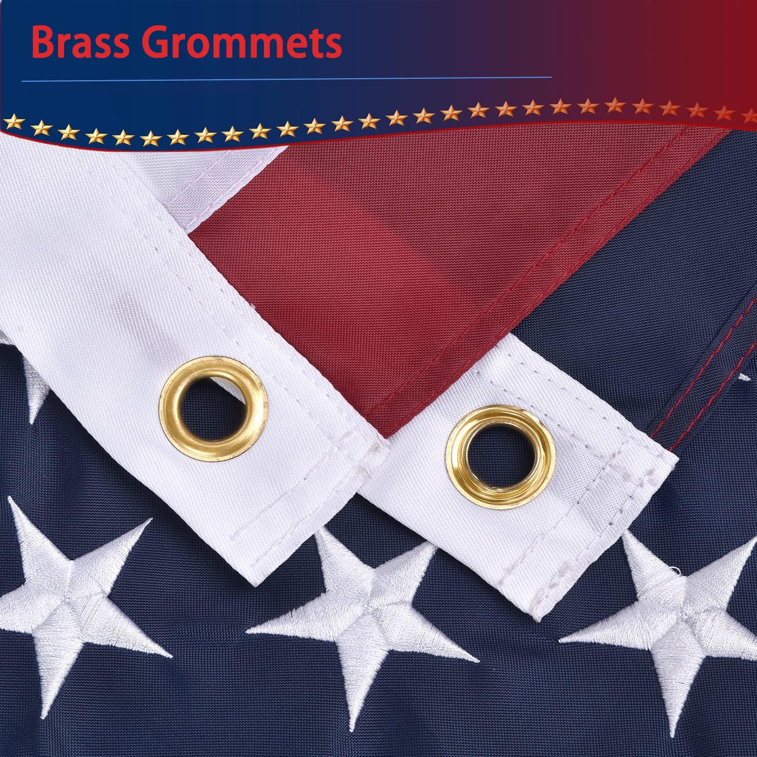 Olynese heavy-duty outdoor flag with brass grommets for secure mounting