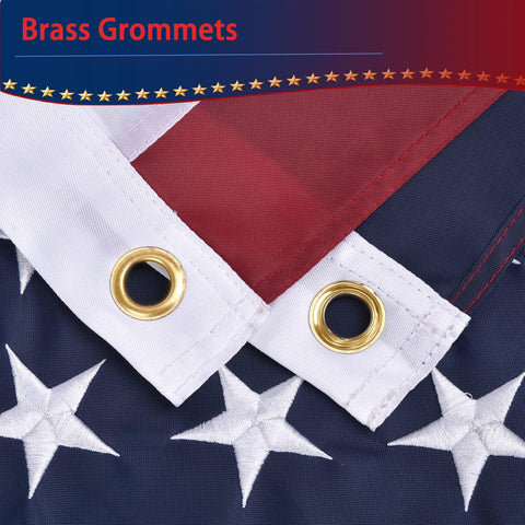 Olynese heavy-duty outdoor flag with brass grommets for secure mounting