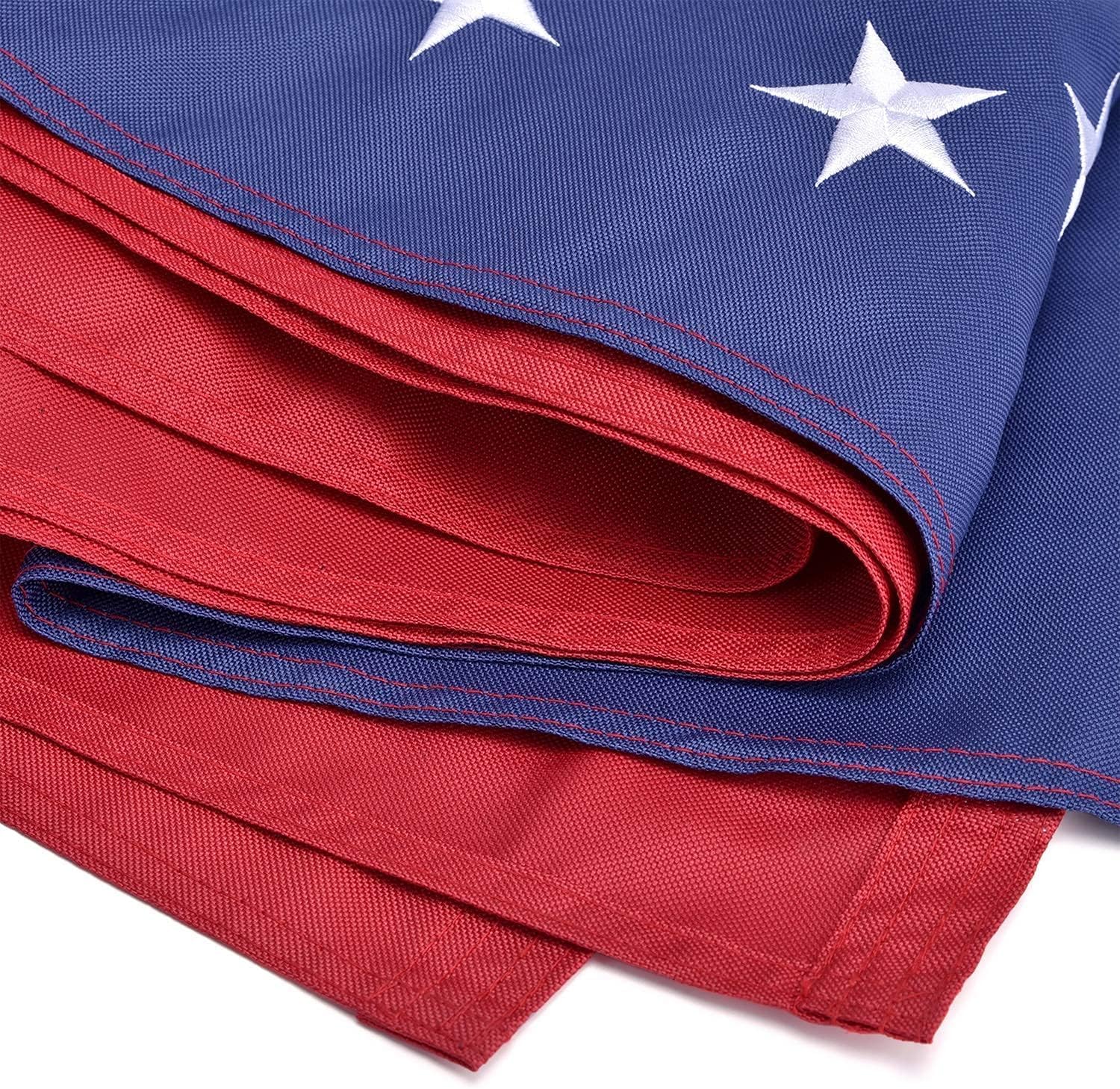 OLYNIK American flag embroidered-stars closeup showing premium craftsmanship.