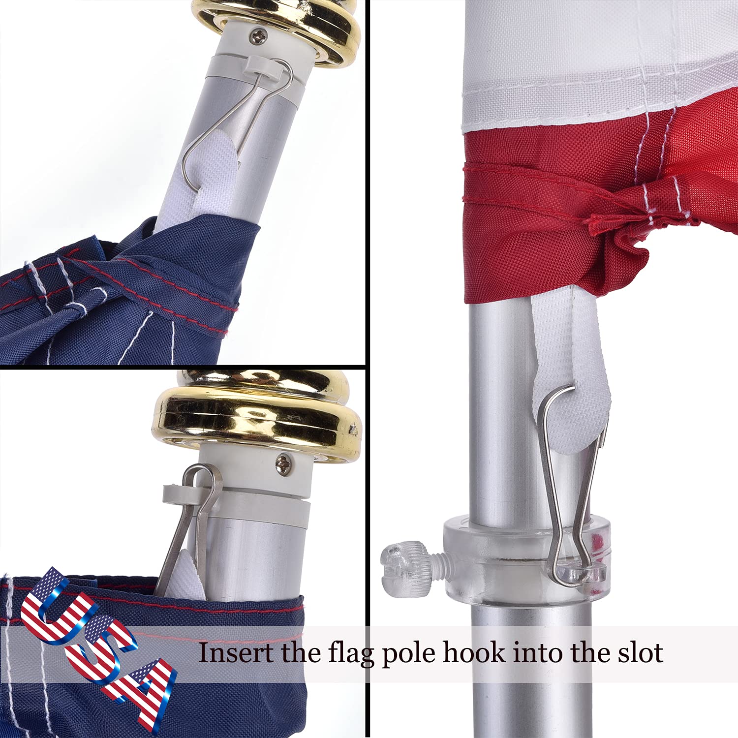 OLYNIK American flag sewn stripes highlighting strong construction