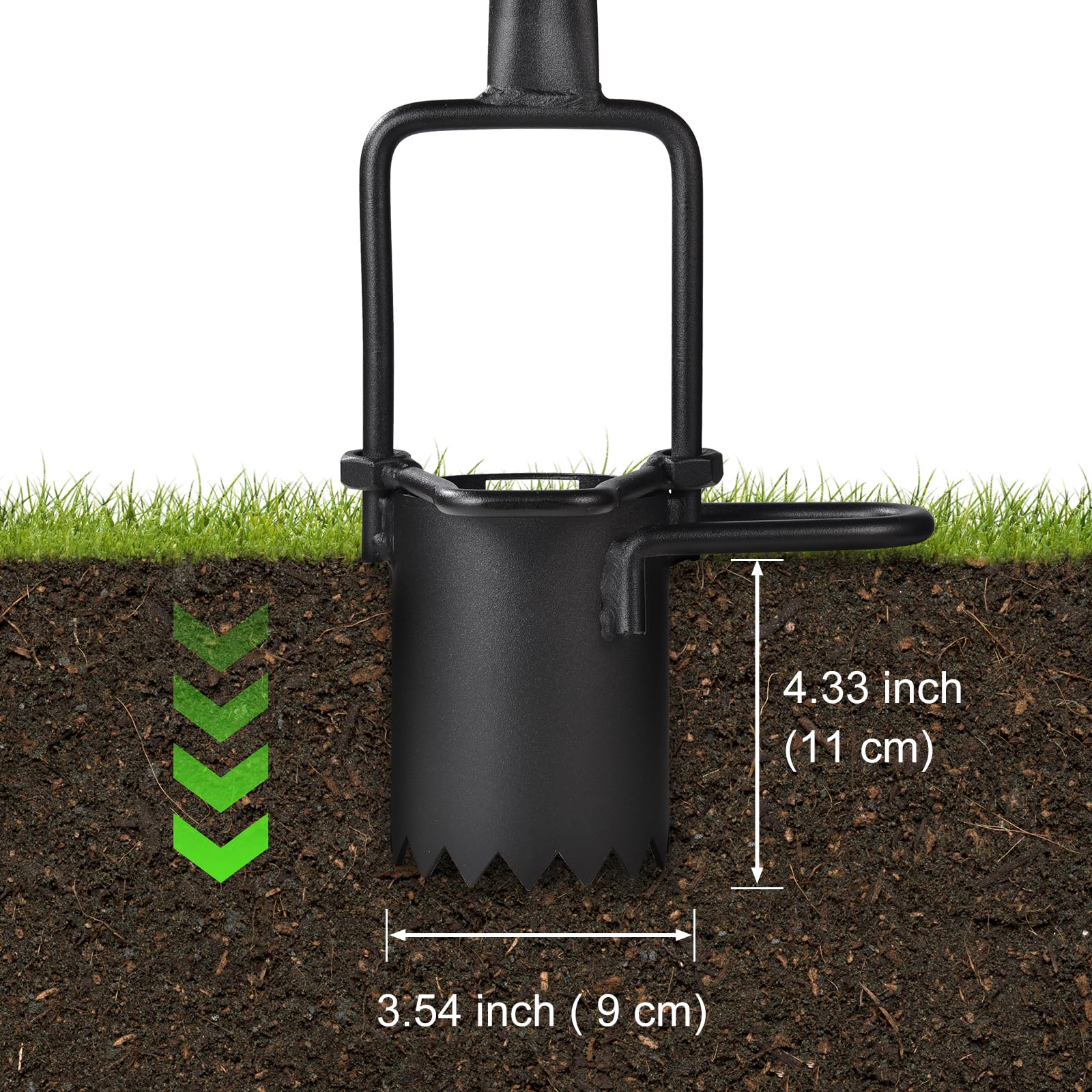 Omesata grass plug tool for cleanly removing and replanting plugs.