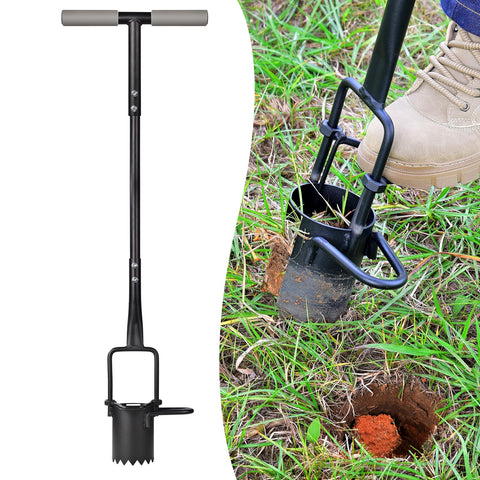 Omesata sod plugger with long handle for easy bulb planting.