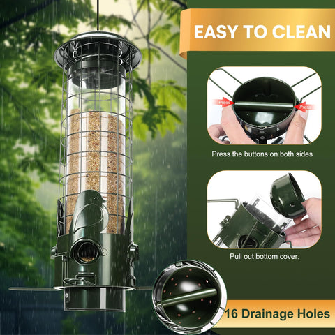 OMEUTY 360-degree feeding with four ports invites several birds to feed together.
