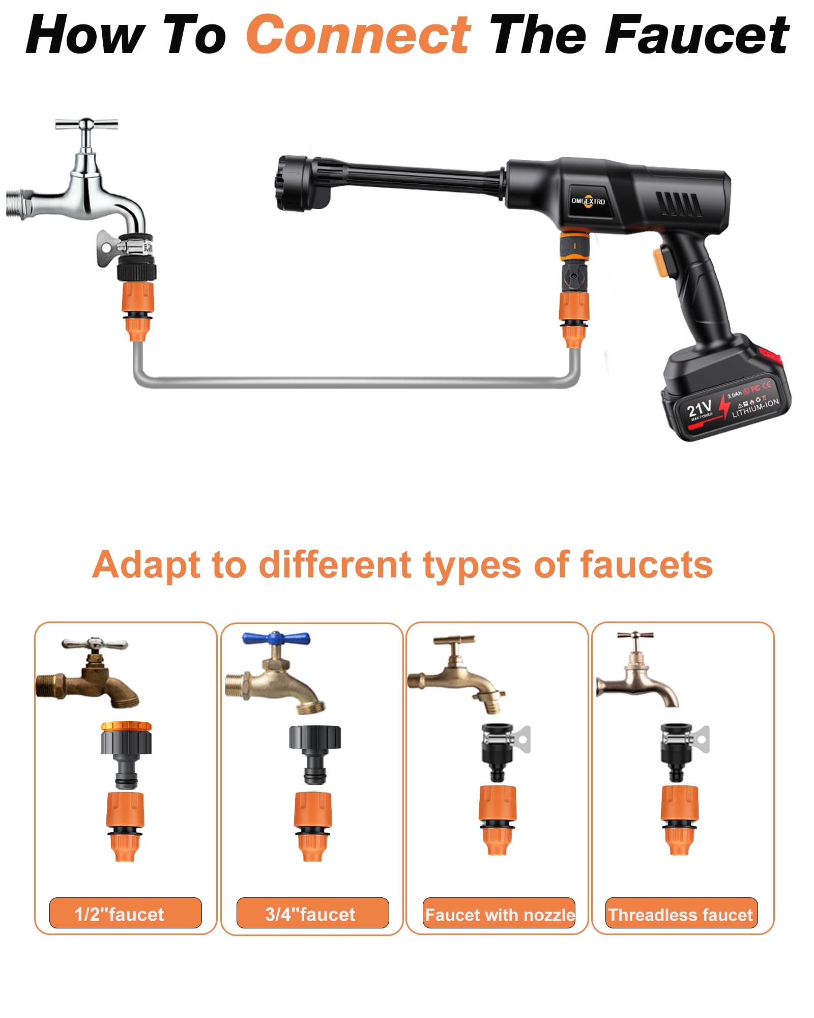 OMGEXTRD 1.8 GPM flow supports efficient washing on various surfaces.