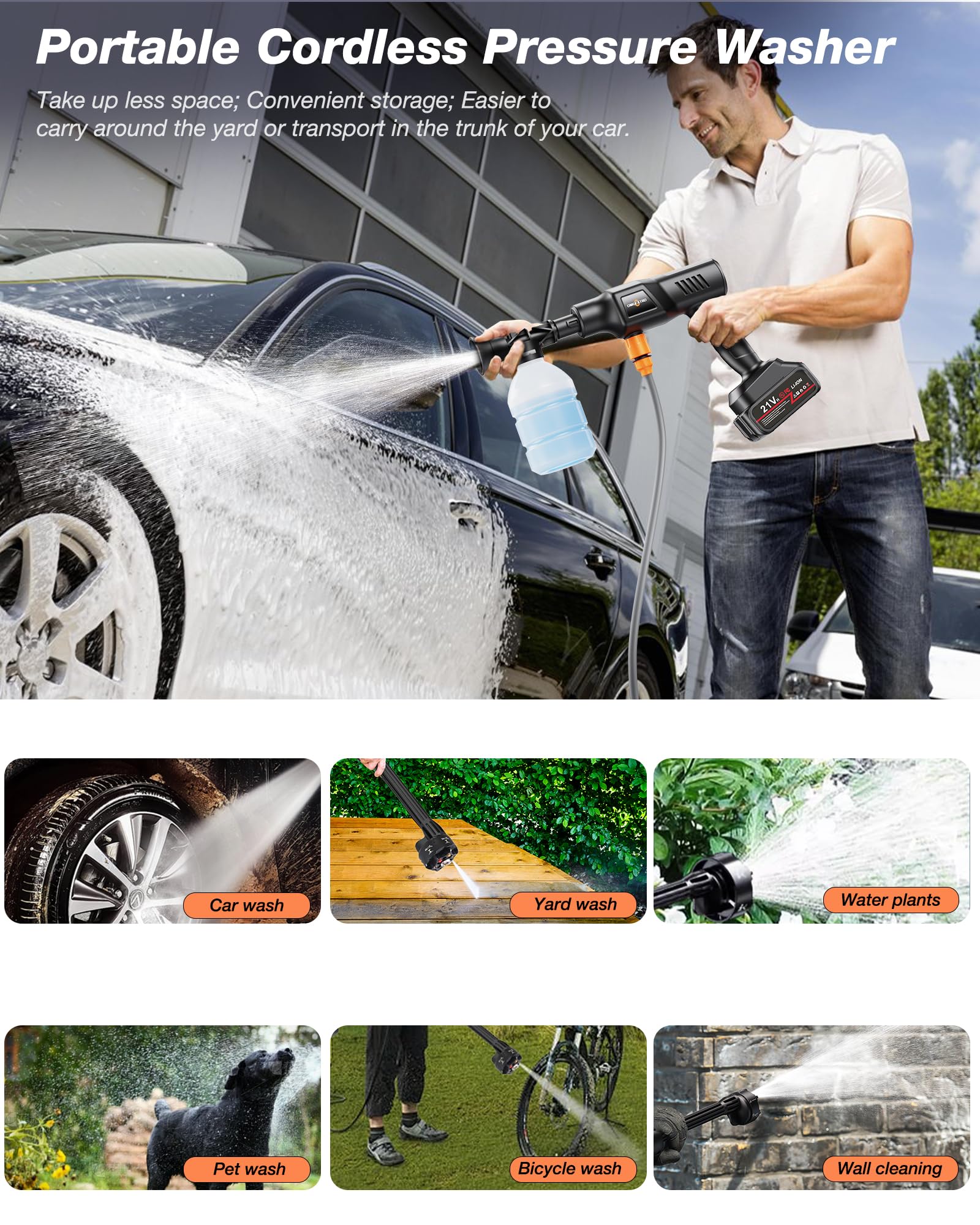 OMGEXTRD foam cannon for deep car washing and surface cleaning.