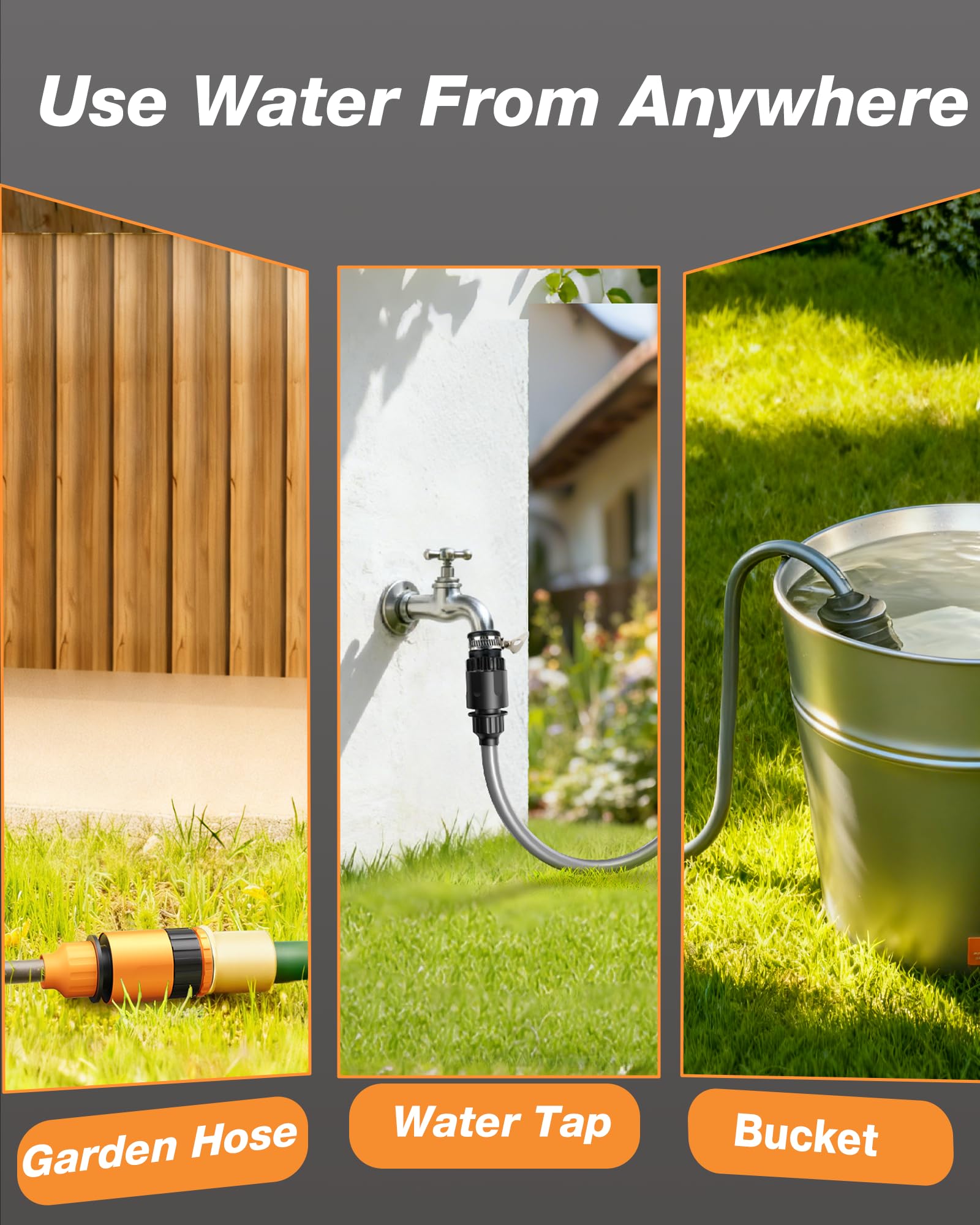 OMGEXTRD self-priming water draw operates from buckets or natural sources.