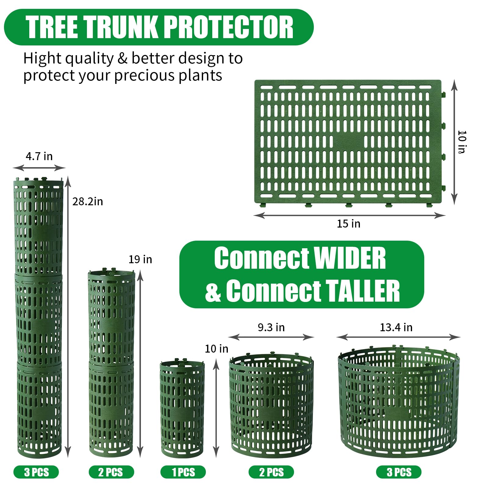 Omirome tree guard panels connected to shield a larger trunk.