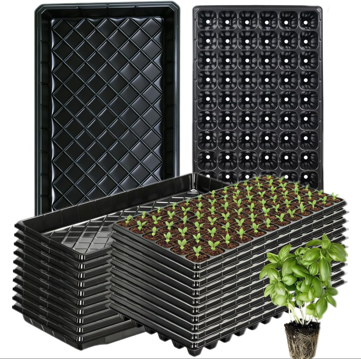 Omitgoter 72-cell seed tray with drainage holes for cleaner germination and improved aeration.