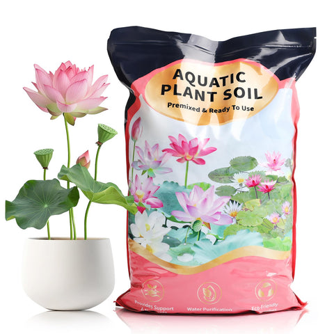 Omitgoter Aquatic Soil for lotus ponds, nutrient-rich base promoting strong root growth.