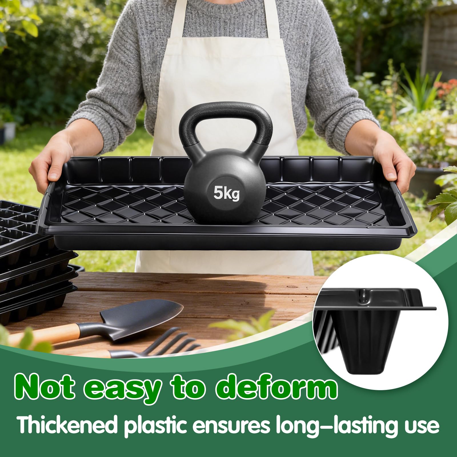Omitgoter durable plastic seed tray 1020-compatible designed for easy integration with flats.