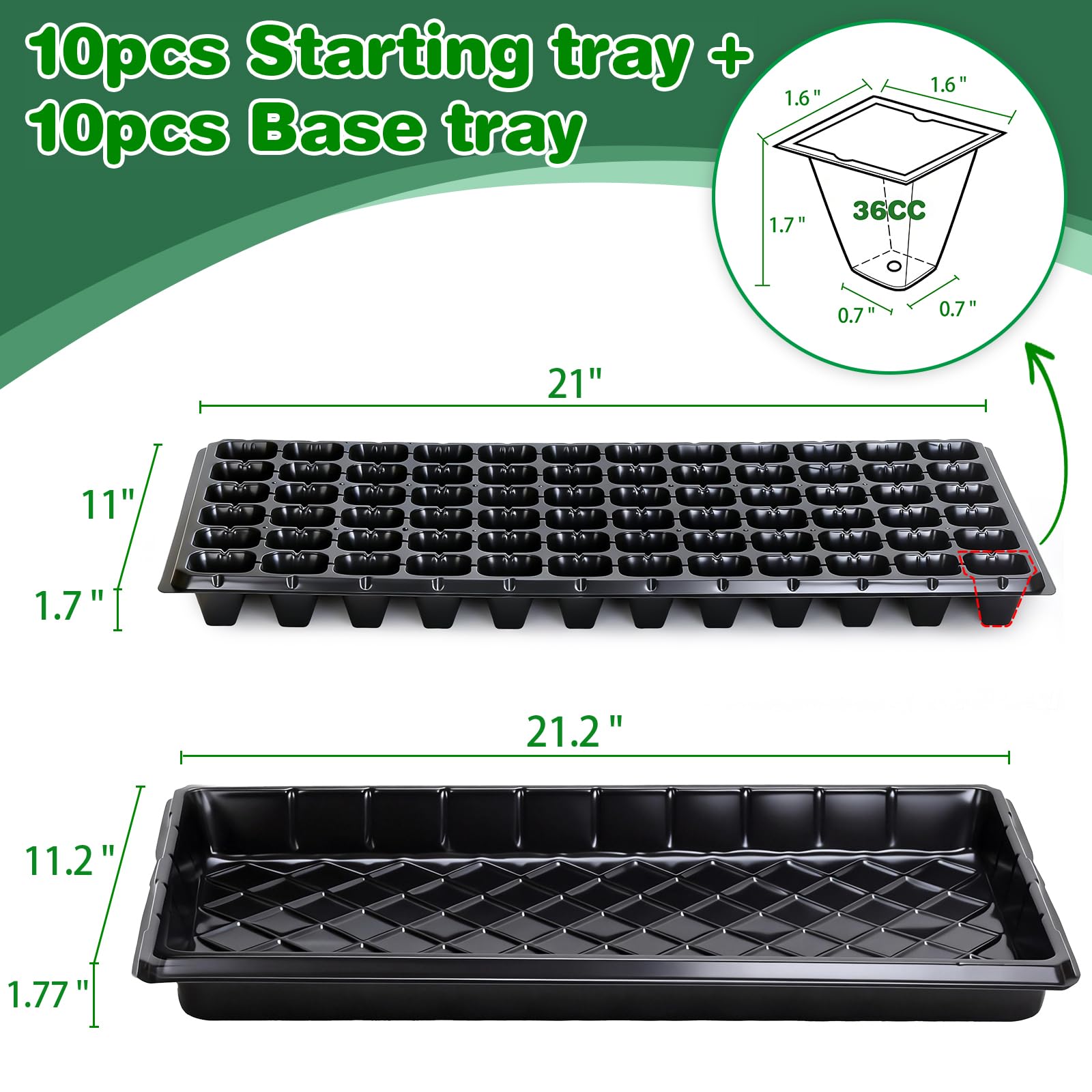 Omitgoter greenhouse seed tray set shown in a compact, space-saving arrangement.