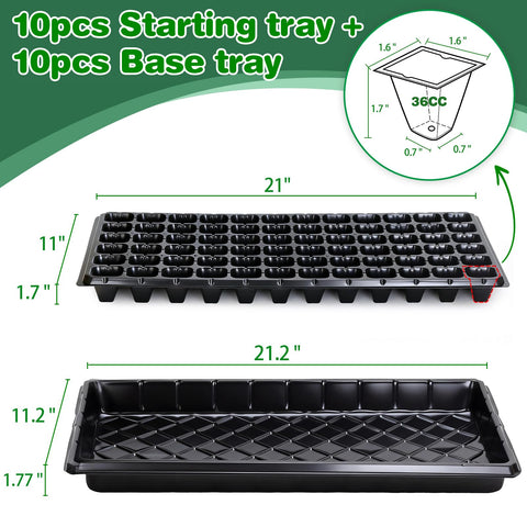 Omitgoter greenhouse seed tray set shown in a compact, space-saving arrangement.