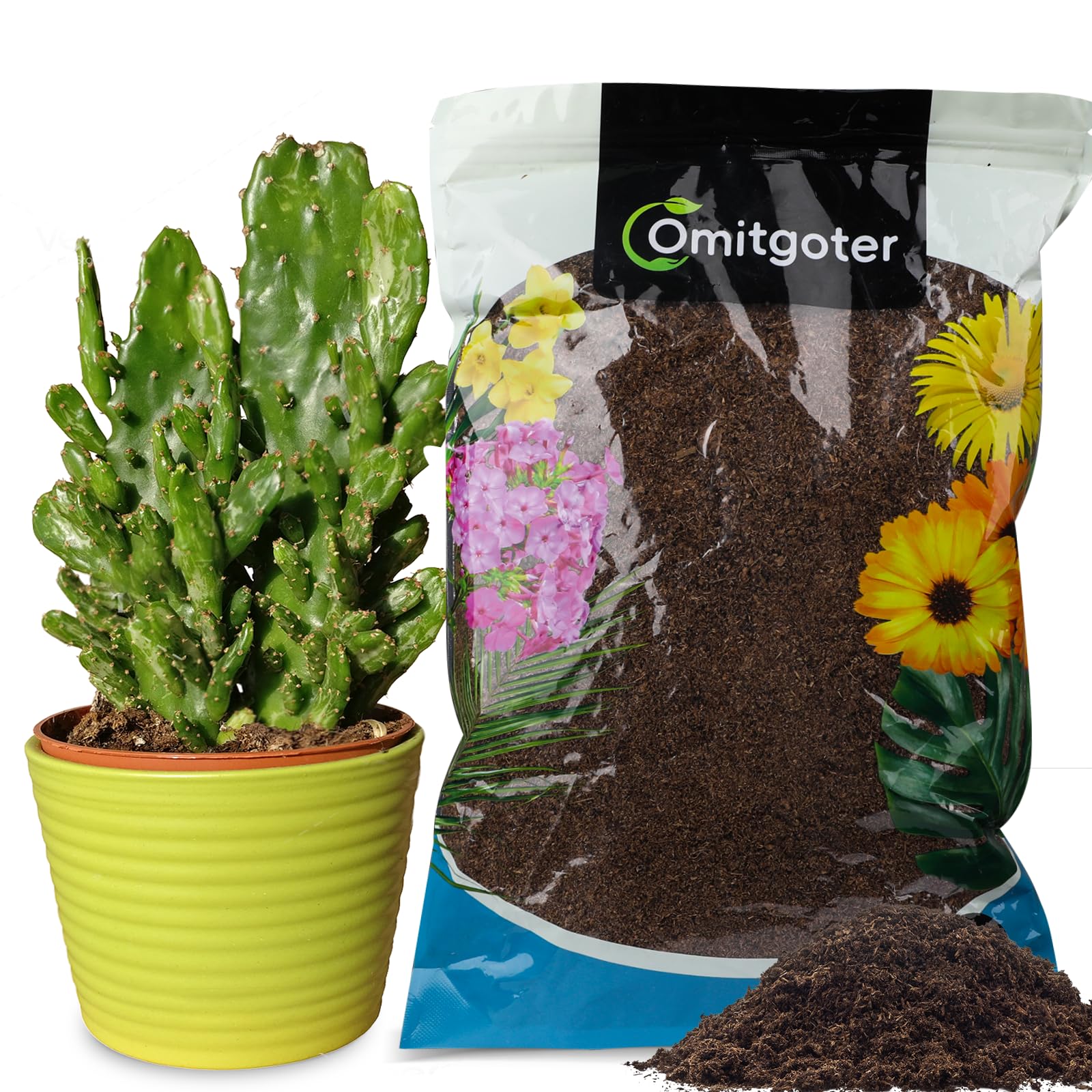 Omitgoter peat moss enhances water retention for healthier, evenly moist potted plants.