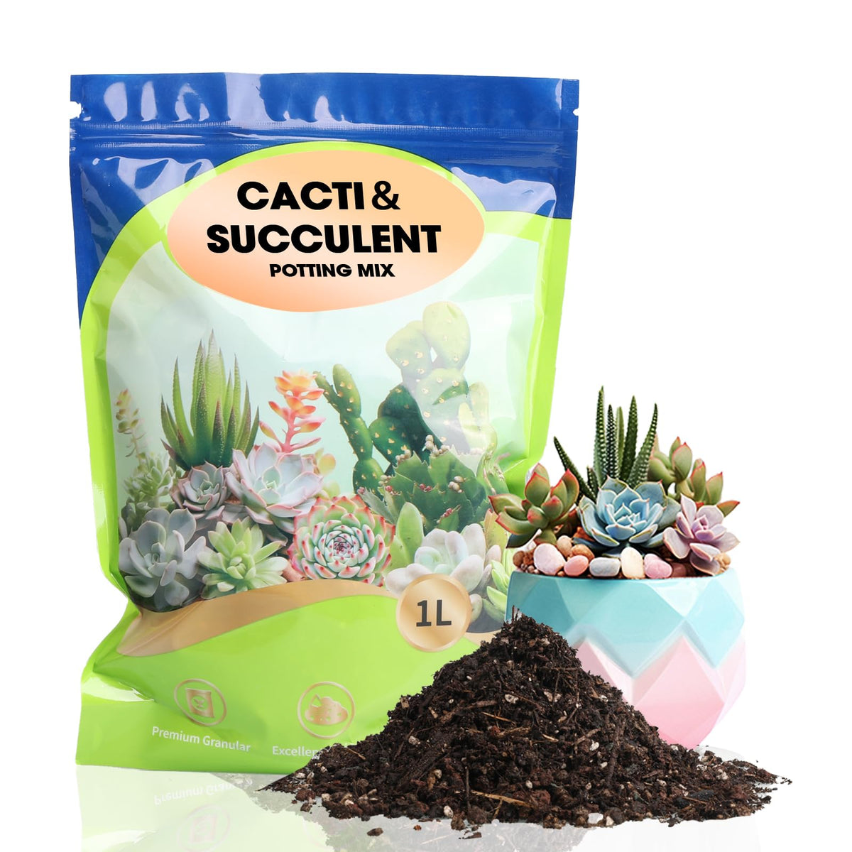 Omitgoter succulent soil 1qt bag ready for indoor plant potting and healthy roots