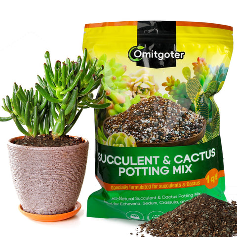 Omitgoter succulent soil 1qt bag for indoor pots improves drainage and aeration.