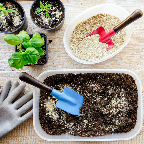 Omitgoter vermiculite application in indoor gardening supports moisture balance.