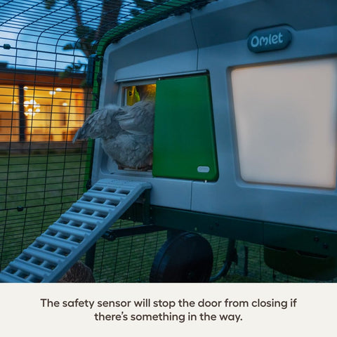 Omlet Autodoor plug-in ready using Omlet power cable.