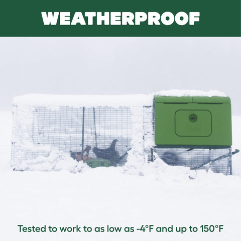Omlet IPX6 waterproof casing protecting electronics in all weather