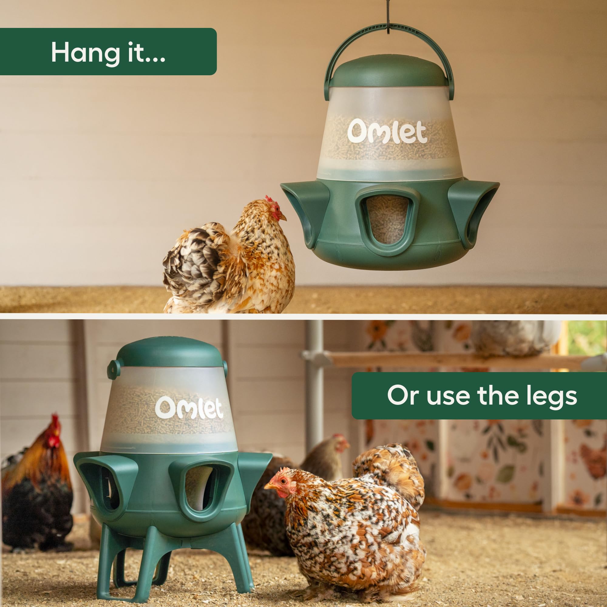 Omlet No Waste Feeder BPA-free plastic for safe flock feeding.