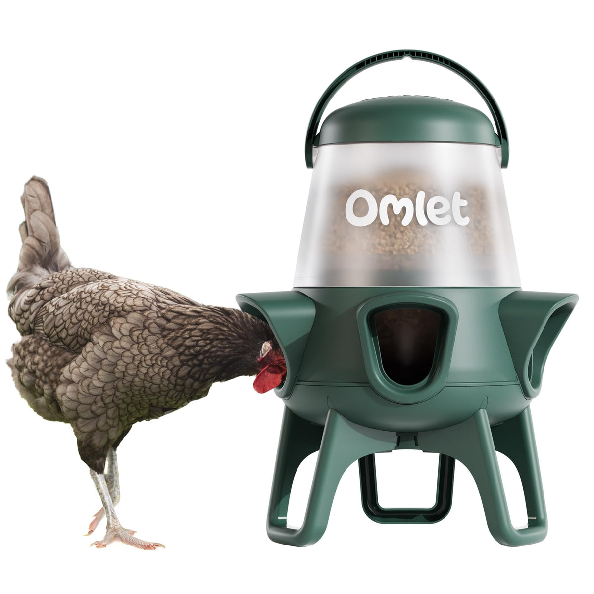 Omlet No Waste Feeder main view displaying spill-free design for busy flocks.