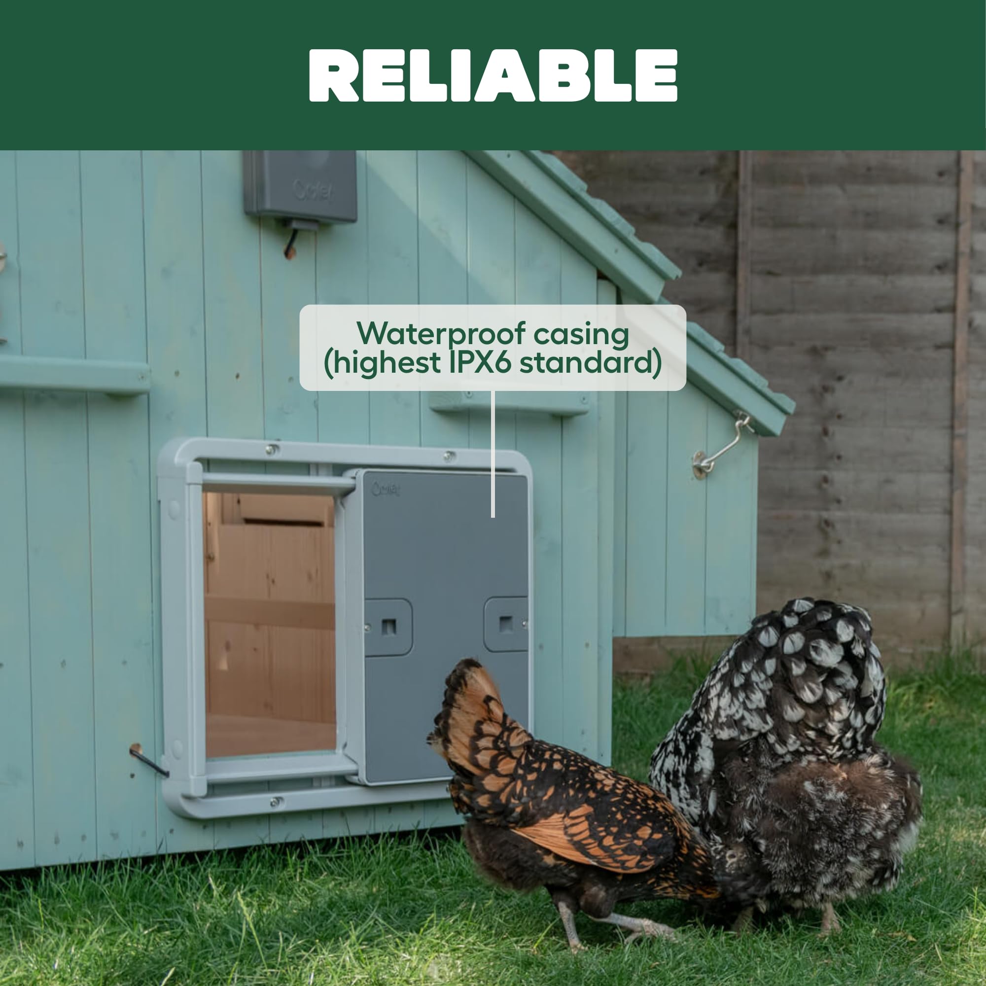 Omlet weatherproof control panel designed for harsh outdoor conditions