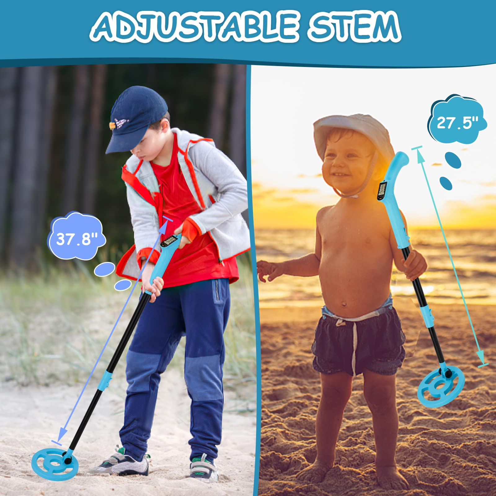 OMMO Kids Metal Detector six-inch search coil for better ground coverage