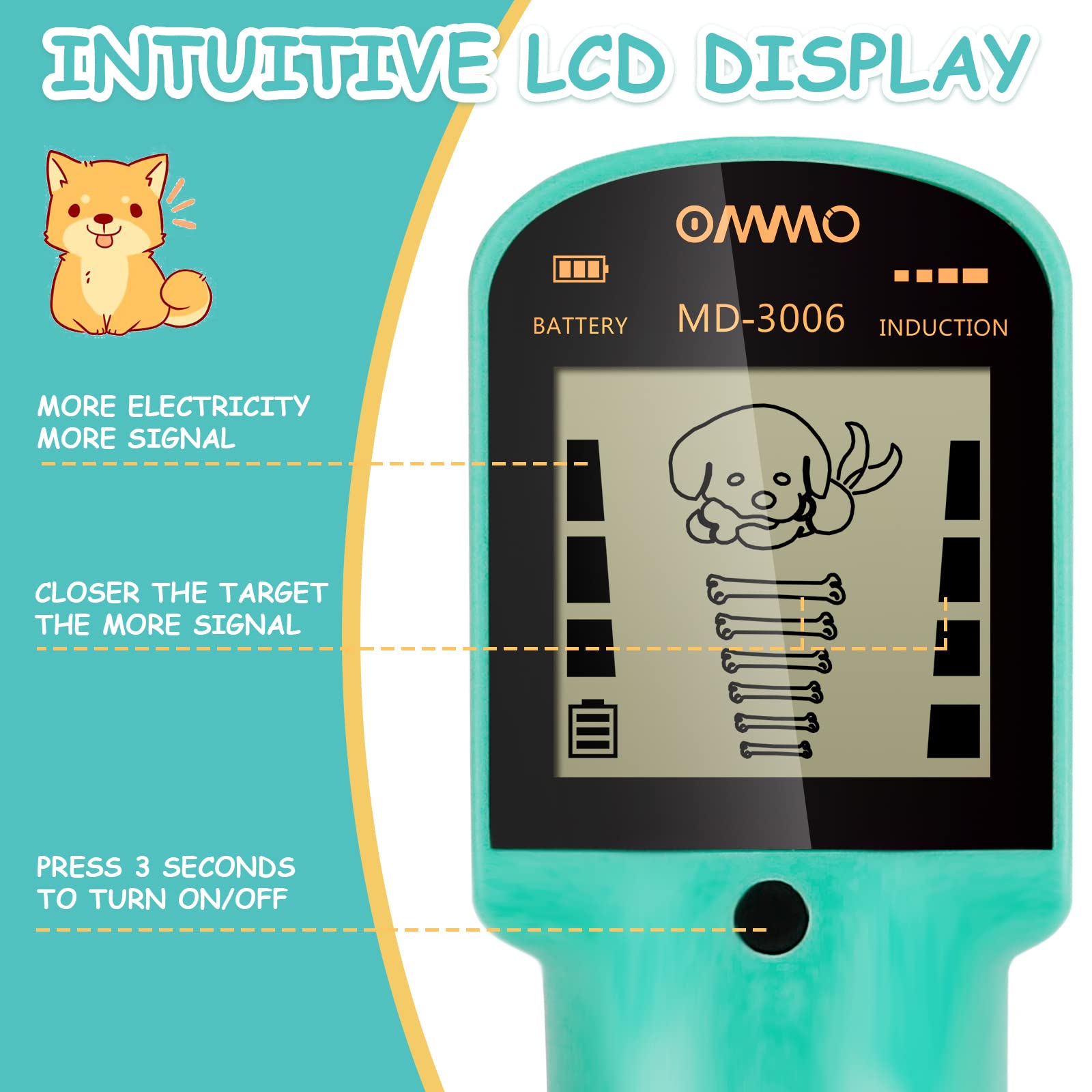 OMMO metal detector adjustable stem supports growing kids during outdoor searches