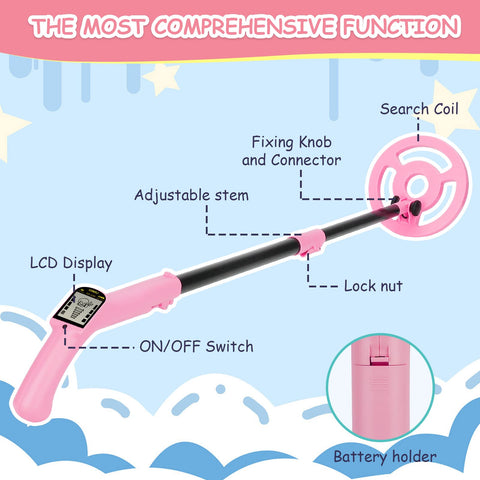OMMO included accessories detector 9V battery shovel and rake