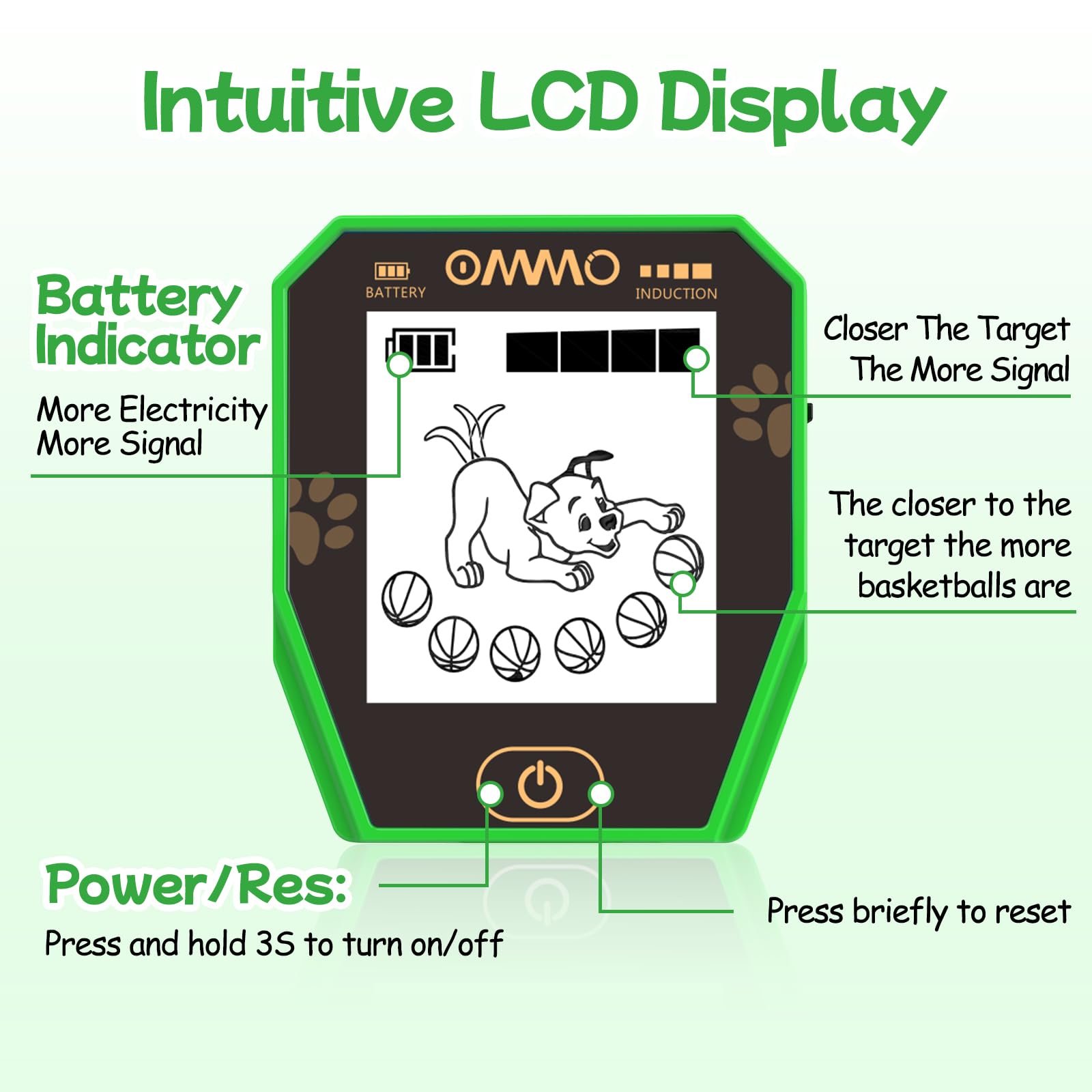 OMMO rechargeable battery metal detector with USB Type-C charging for longer play