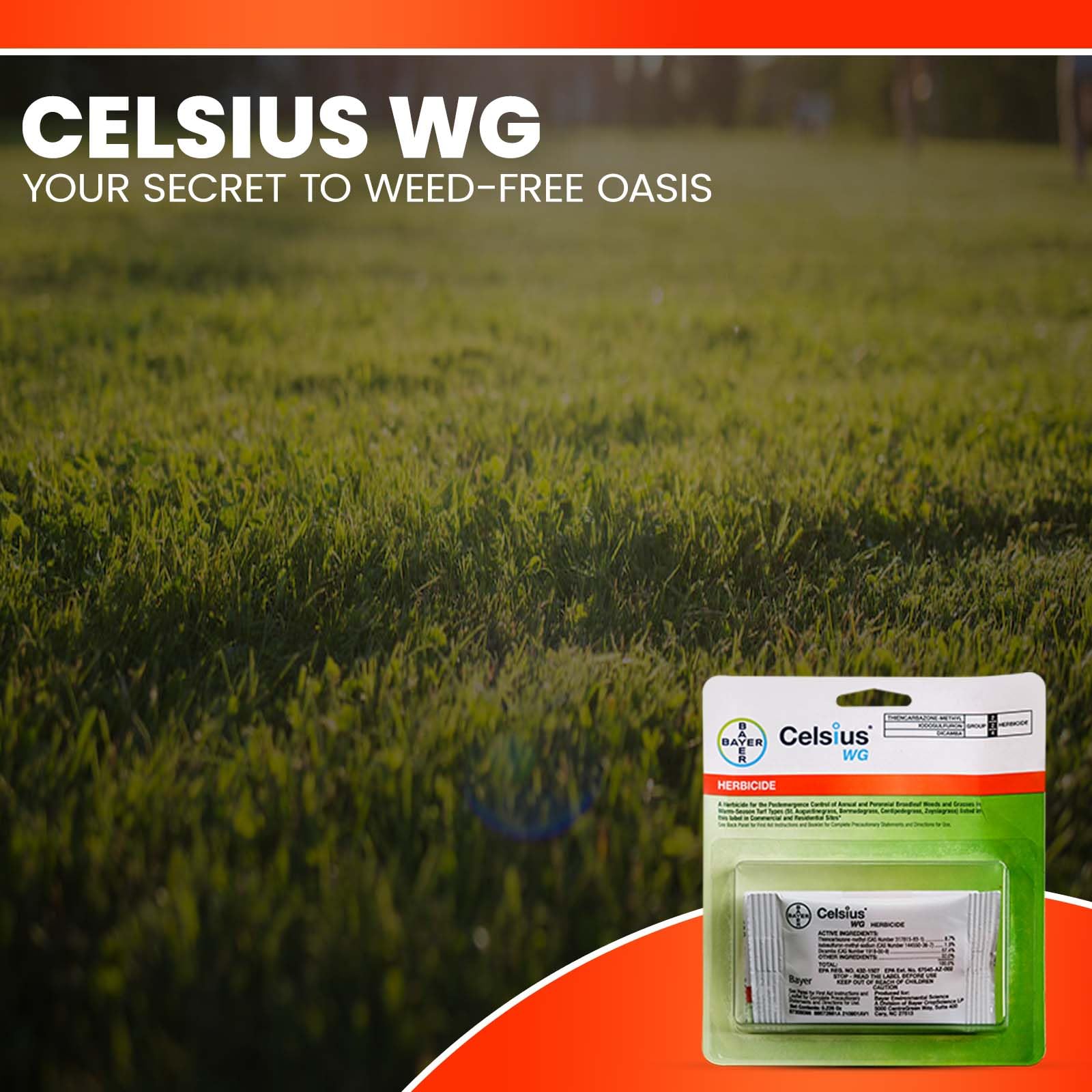 OMNI DEPOT Celsius WG pre and post-emergent action helps control weeds before and after germination