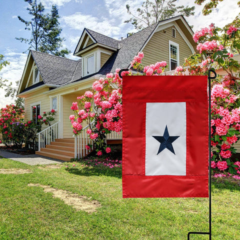 Omnisexual embroidered flag enhances porch, yard or office decor with patriotism.
