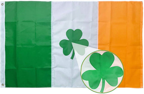 Omnisexual heavy-duty Ireland shamrock flag with embroidery for outdoor display