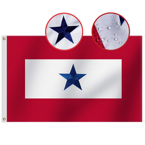 Omnisexual heavy-duty USA flag embroidered blue star 3x5ft for outdoor display